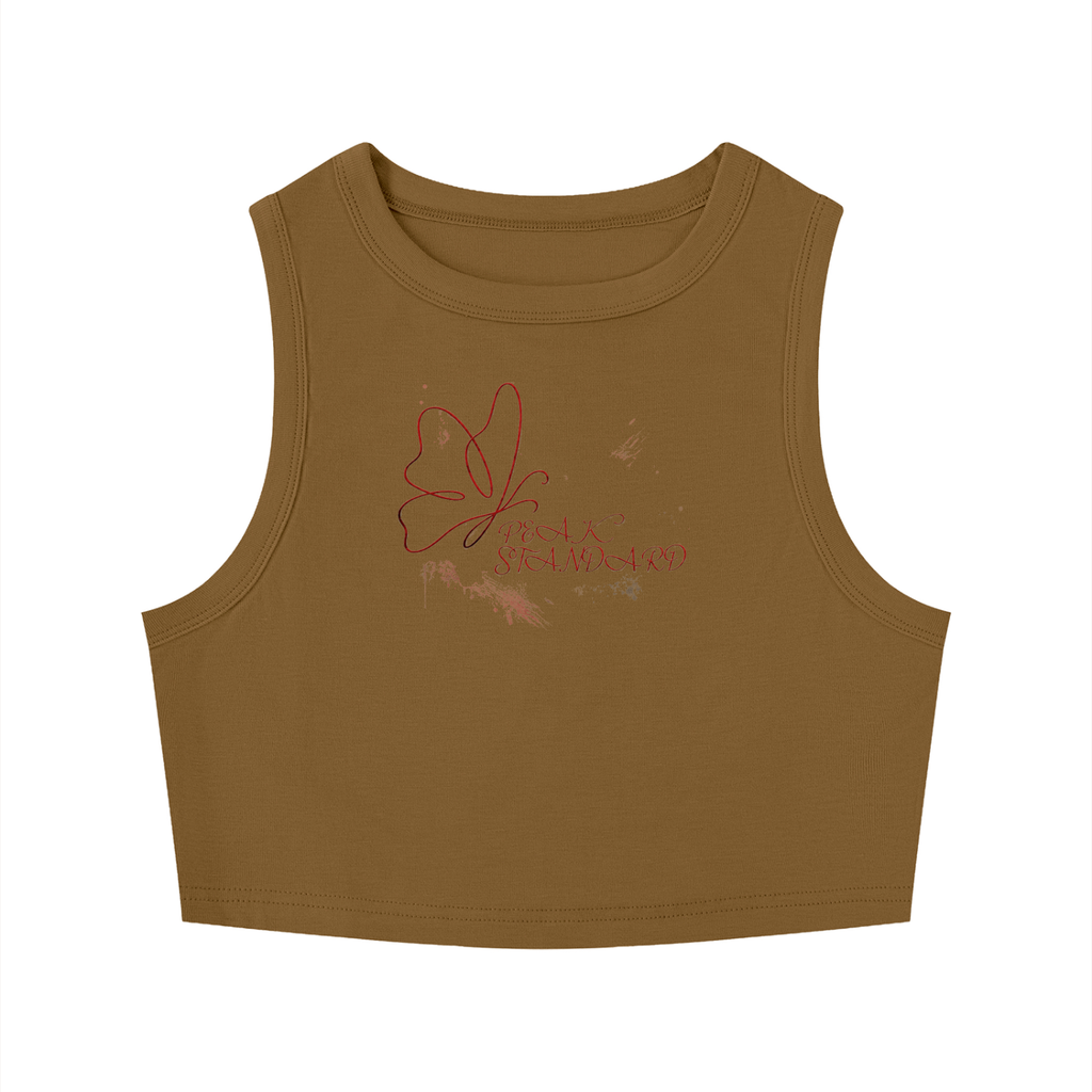 PEAK STANDARD BUTTERFLY Women's Tight Crewneck Crop Tank Top