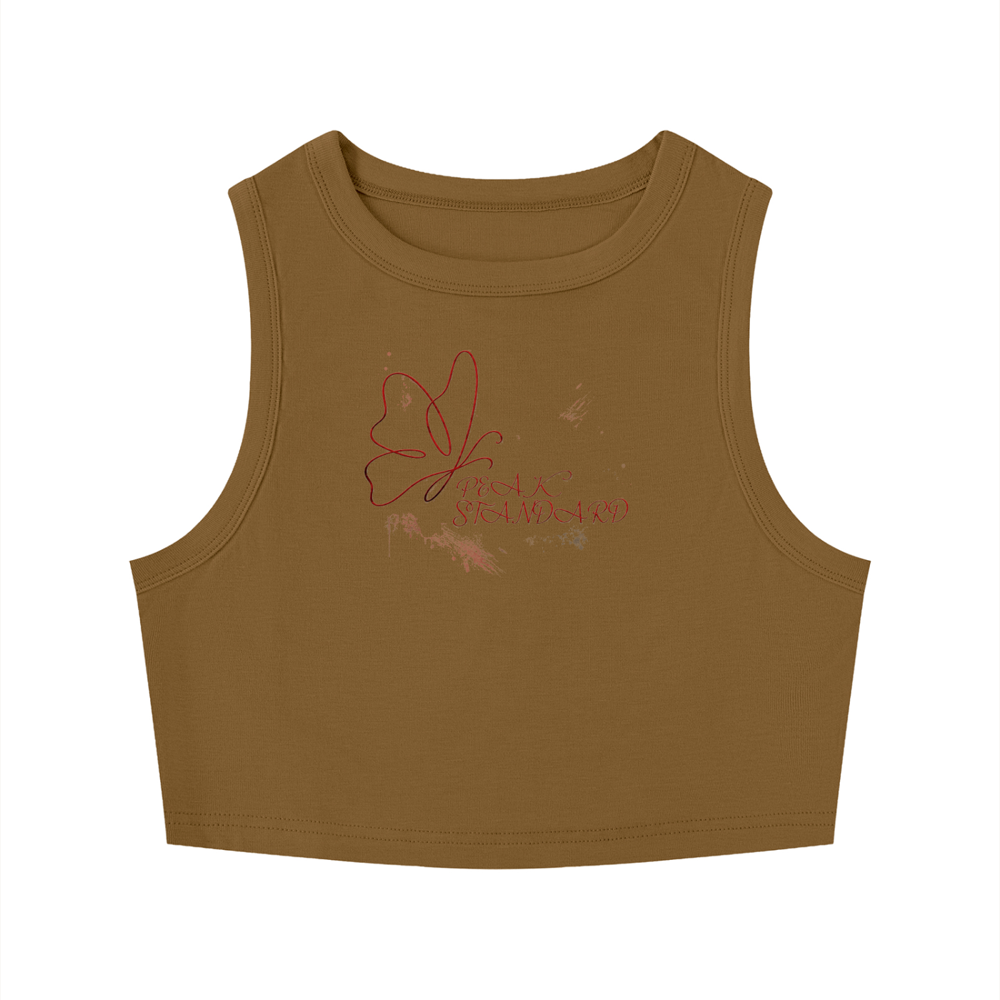 PEAK STANDARD BUTTERFLY Women's Tight Crewneck Crop Tank Top