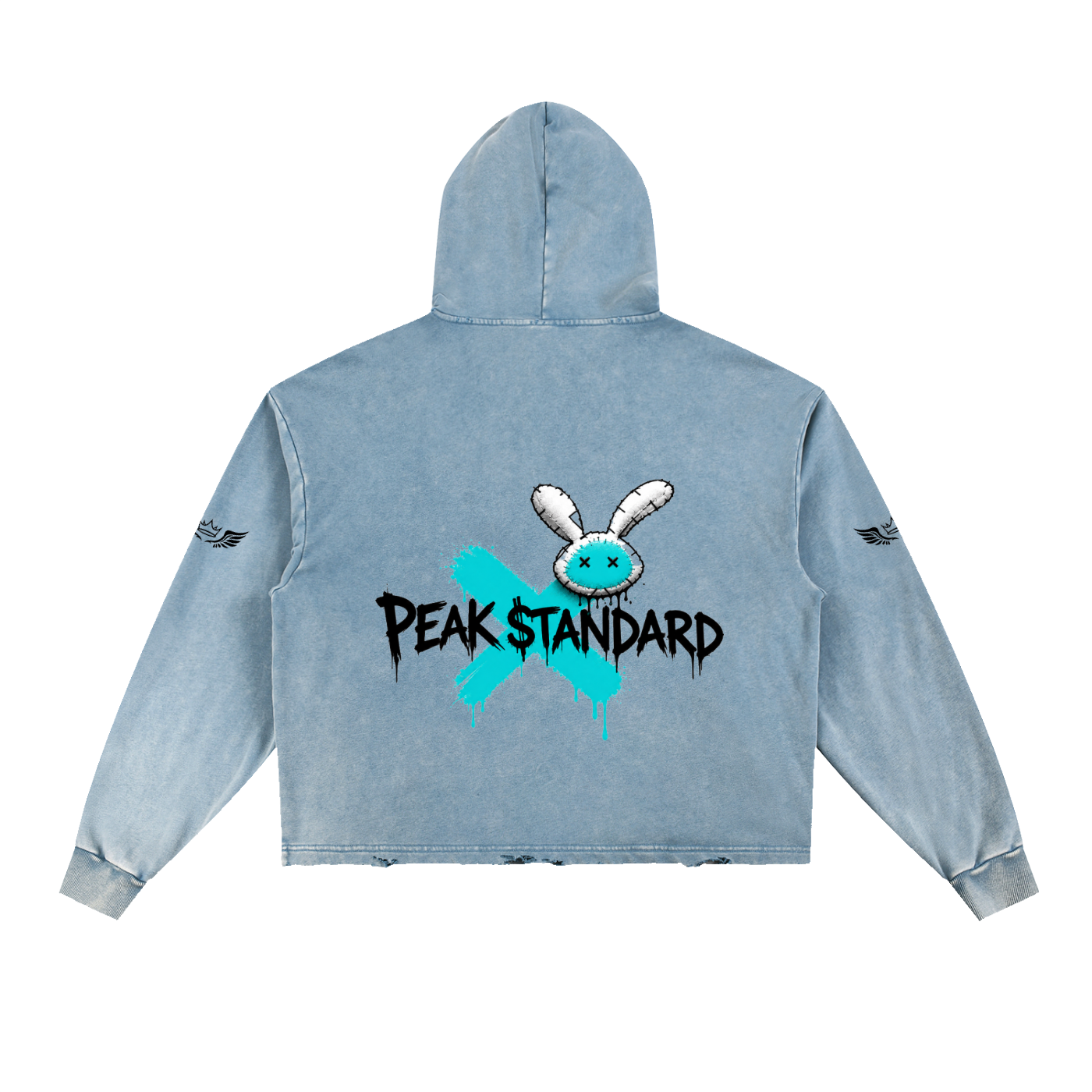#9 Vintage Washed Frayed-Hem Hoodie