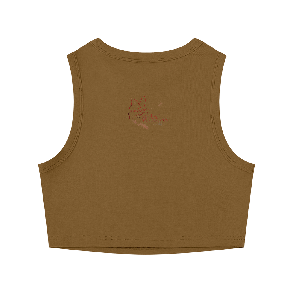 PEAK STANDARD BUTTERFLY Women's Tight Crewneck Crop Tank Top