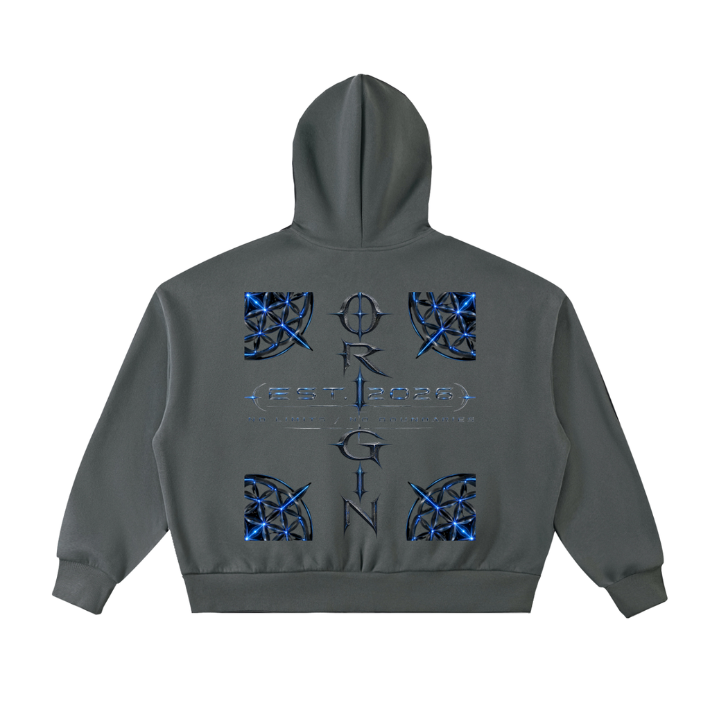 KINGDOM STANDARD ORIGIN Fleeced Full-Zip Boxy Hoodie #4