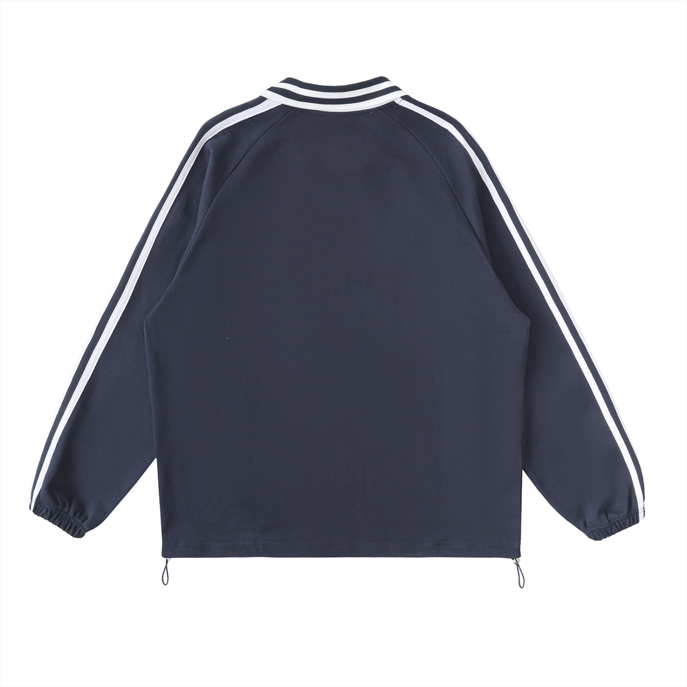 #7 Contrast Striped Lapel Collar Sweatshirt