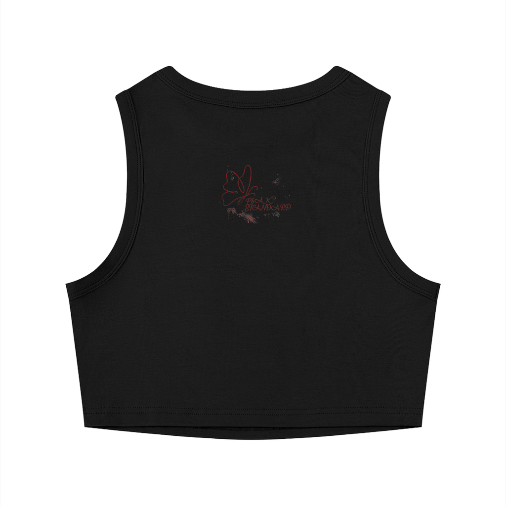 PEAK STANDARD BUTTERFLY Women's Tight Crewneck Crop Tank Top