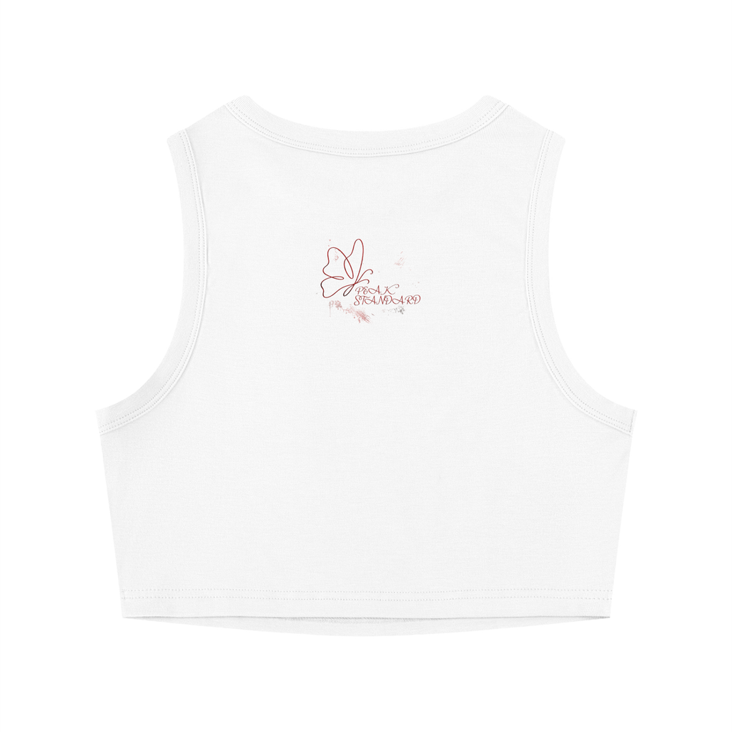 PEAK STANDARD BUTTERFLY Women's Tight Crewneck Crop Tank Top