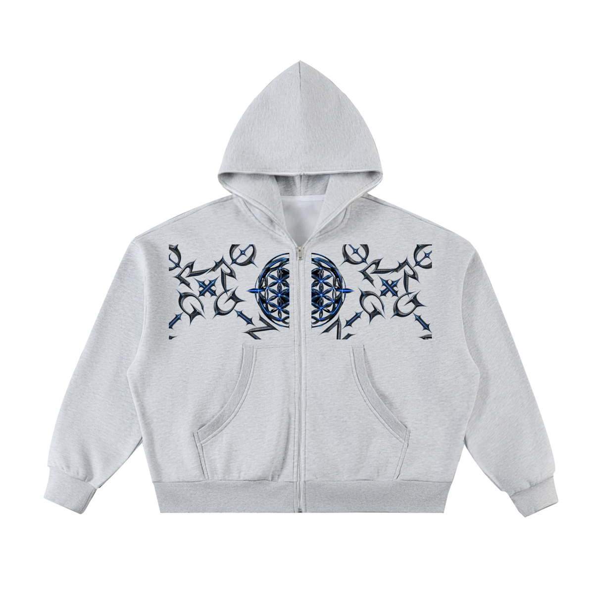 KINGDOM STANDARD ORIGIN Fleeced Full-Zip Boxy Hoodie #4