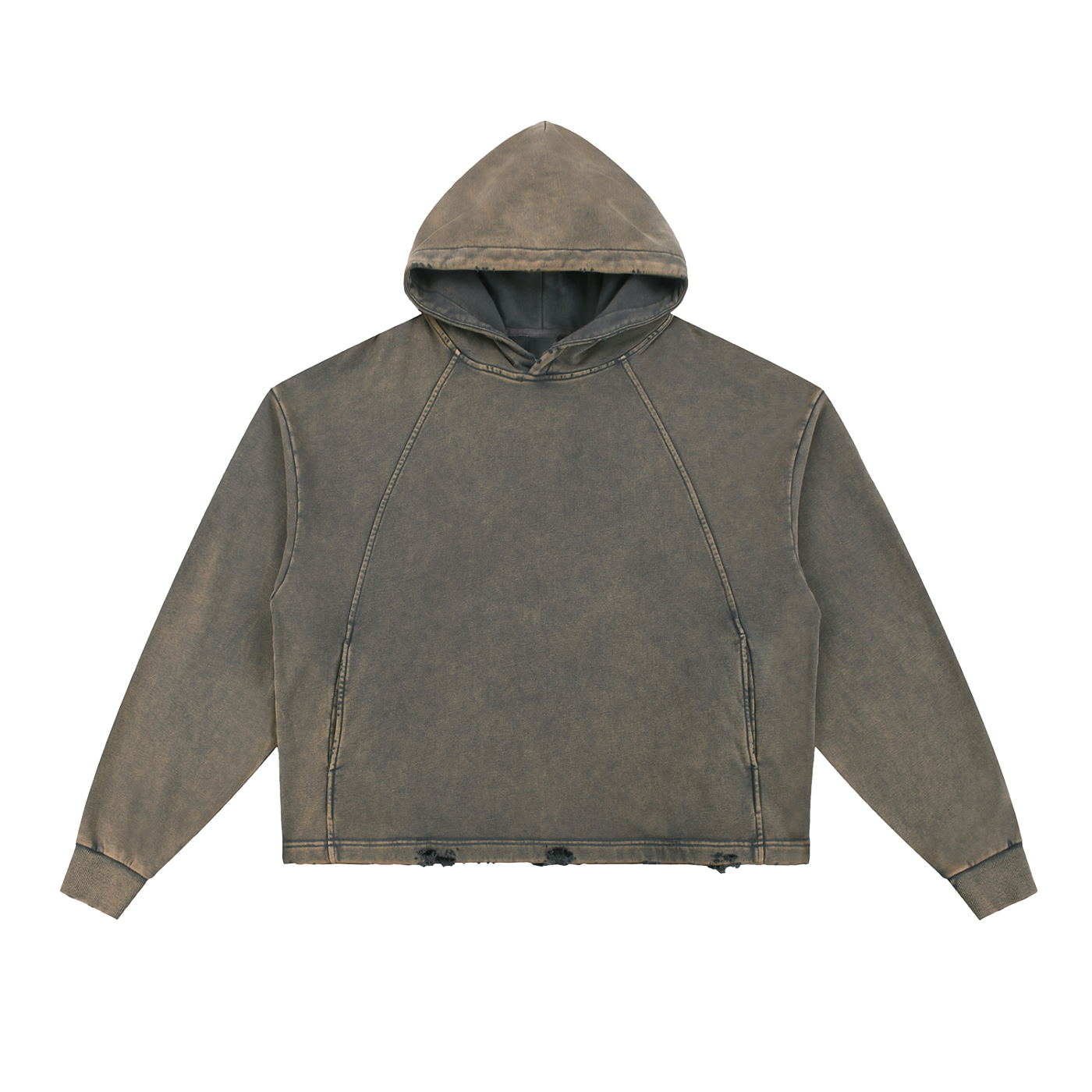 #9 Vintage Washed Frayed-Hem Hoodie