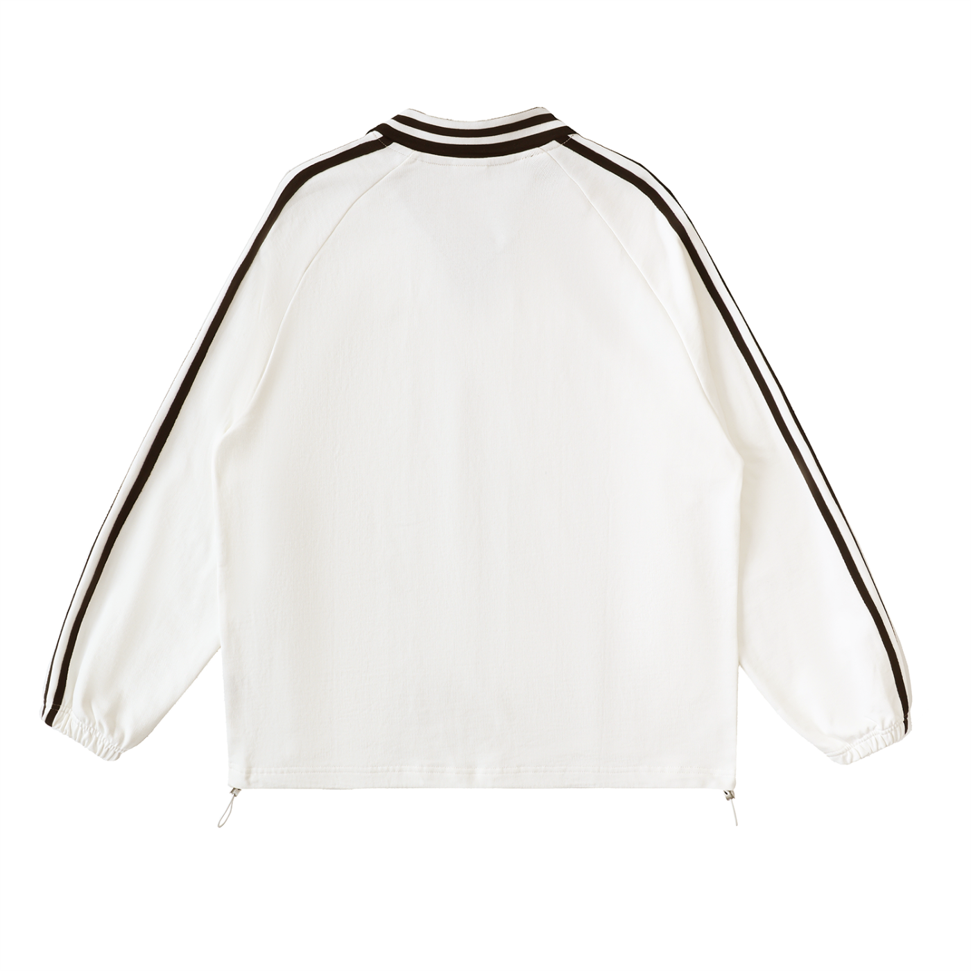 #7 Contrast Striped Lapel Collar Sweatshirt
