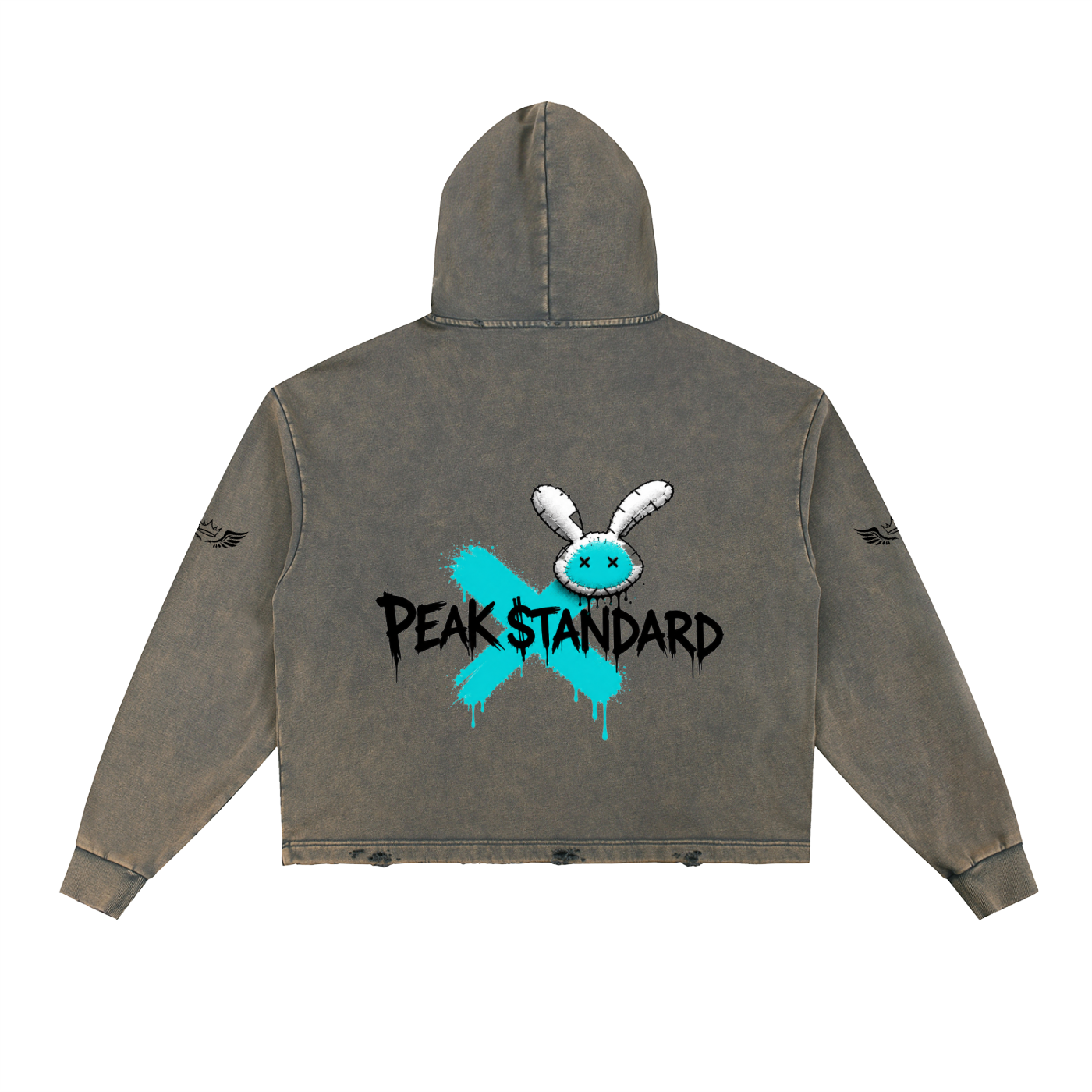 #9 Vintage Washed Frayed-Hem Hoodie