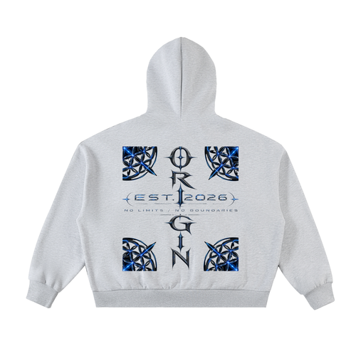 KINGDOM STANDARD ORIGIN Fleeced Full-Zip Boxy Hoodie #4