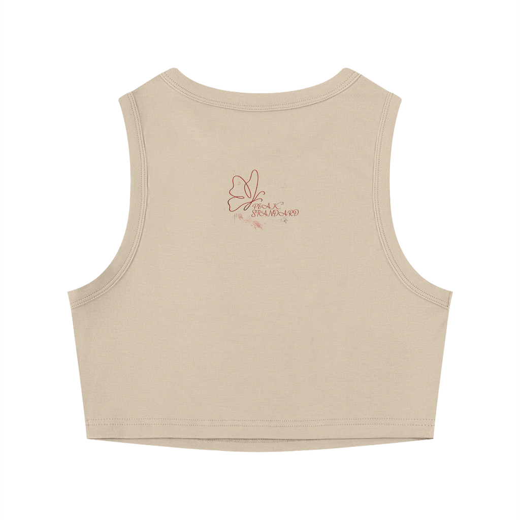 PEAK STANDARD BUTTERFLY Women's Tight Crewneck Crop Tank Top