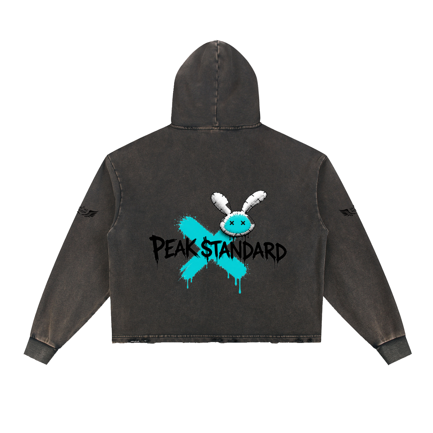 #9 Vintage Washed Frayed-Hem Hoodie