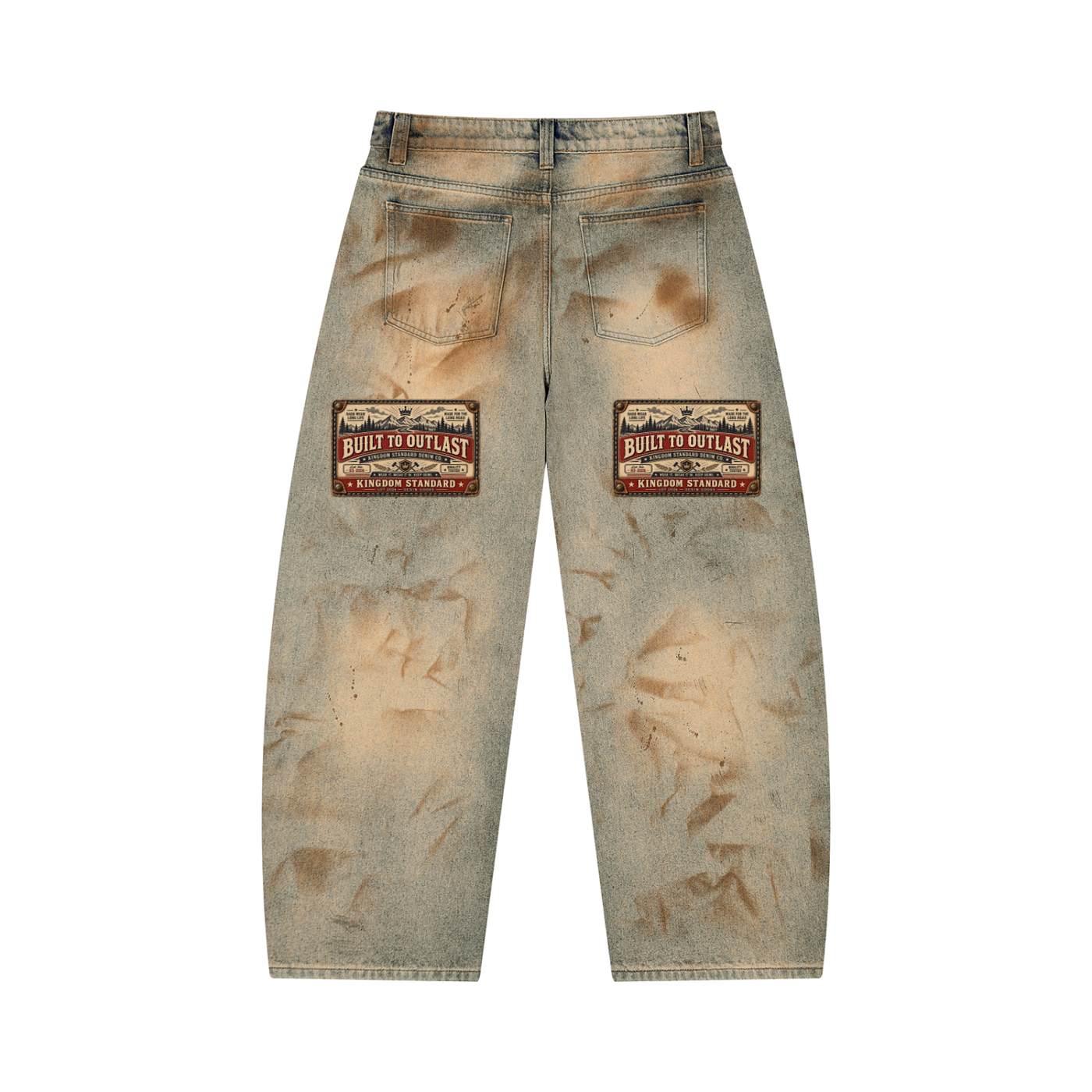 KINGDOM STANDARD Men’s Vintage Wash Barrel Leg Jeans