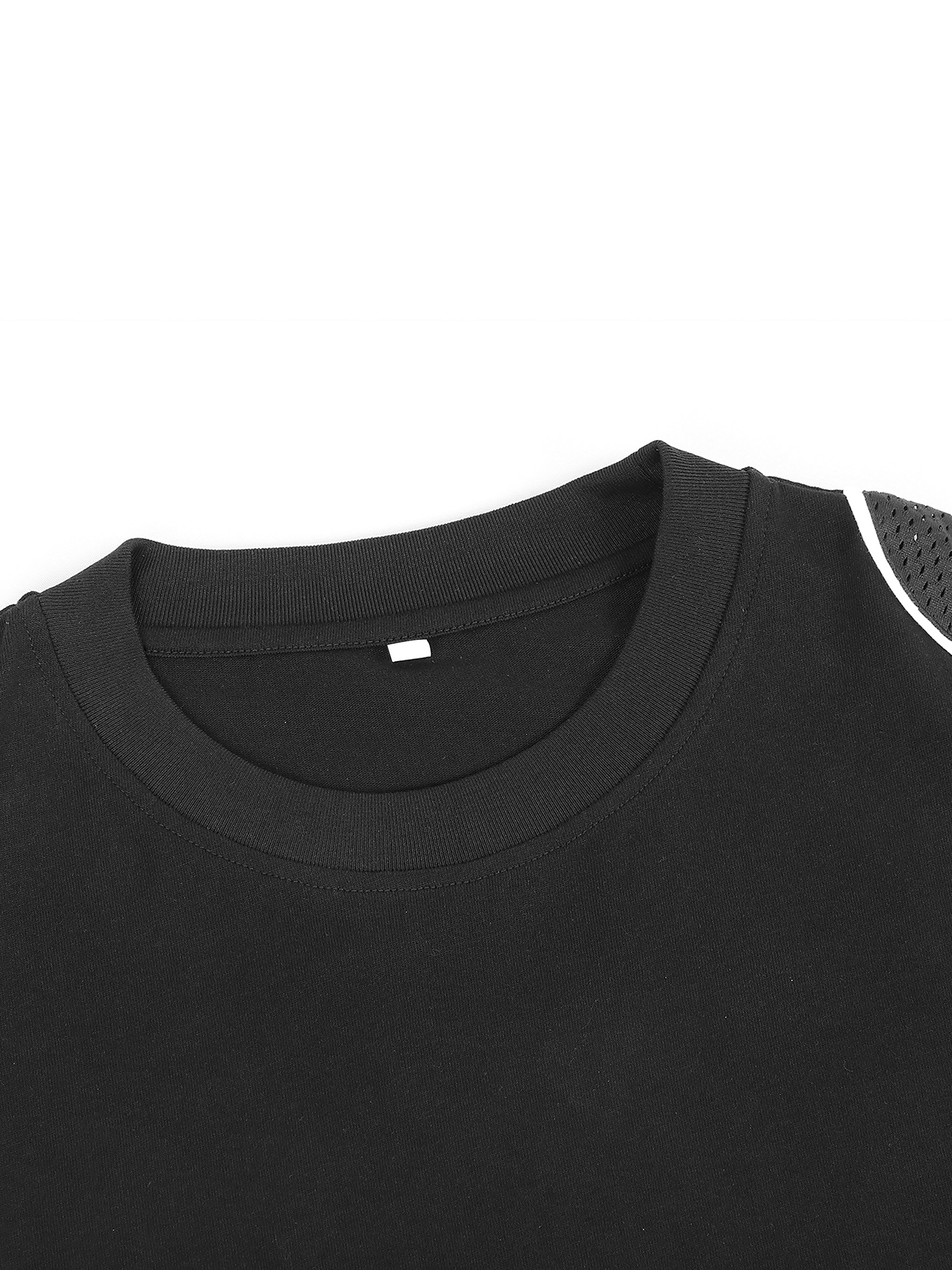 #8 Contrast Piped Panel T-Shirt