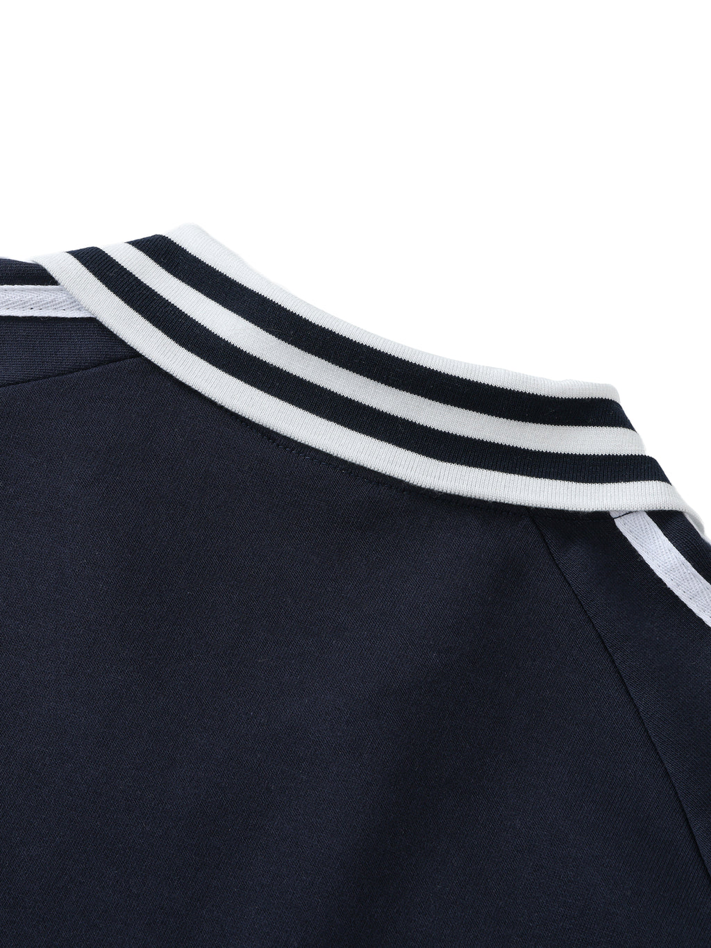 #7 Contrast Striped Lapel Collar Sweatshirt