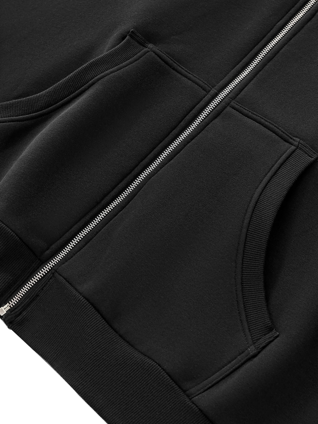 KINGDOM STANDARD ORIGIN Fleeced Full-Zip Boxy Hoodie #4