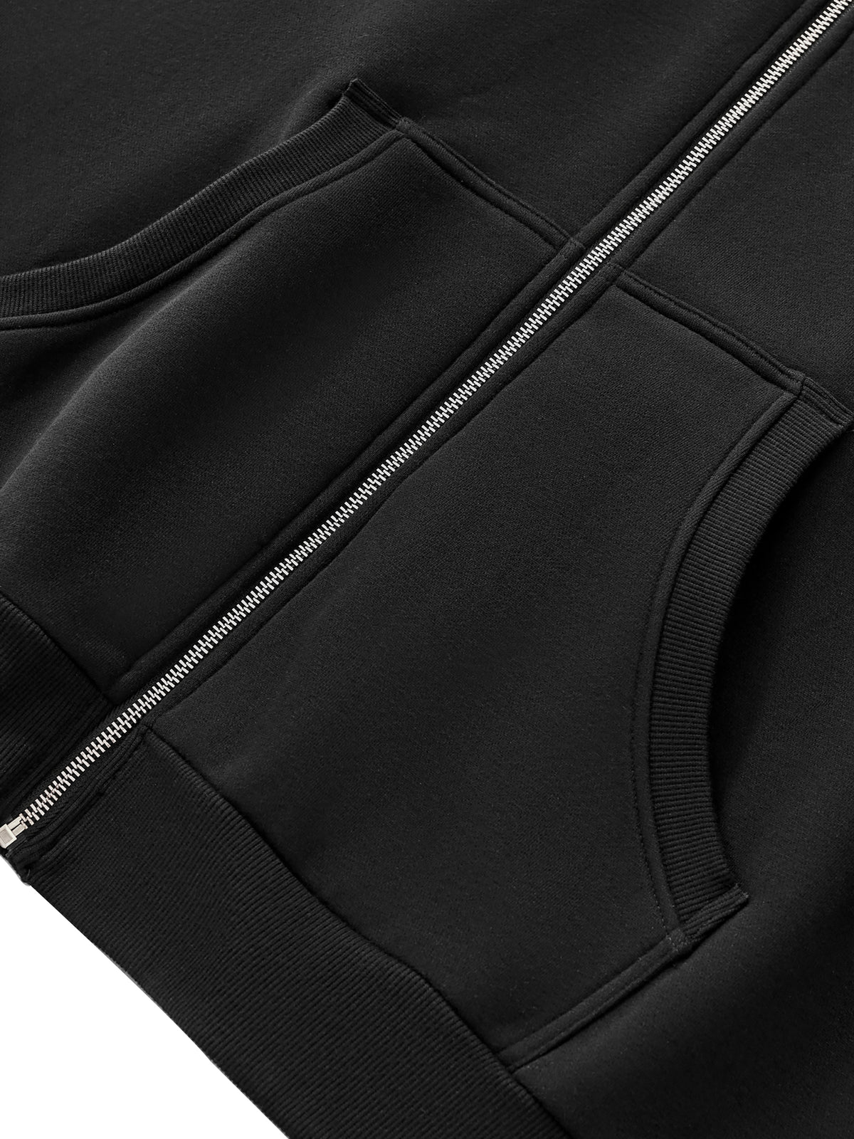 KINGDOM STANDARD ORIGIN Fleeced Full-Zip Boxy Hoodie #4