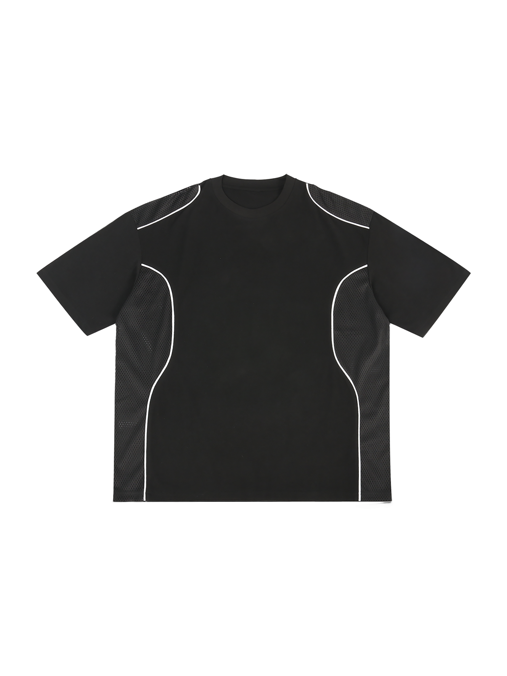 #8 Contrast Piped Panel T-Shirt