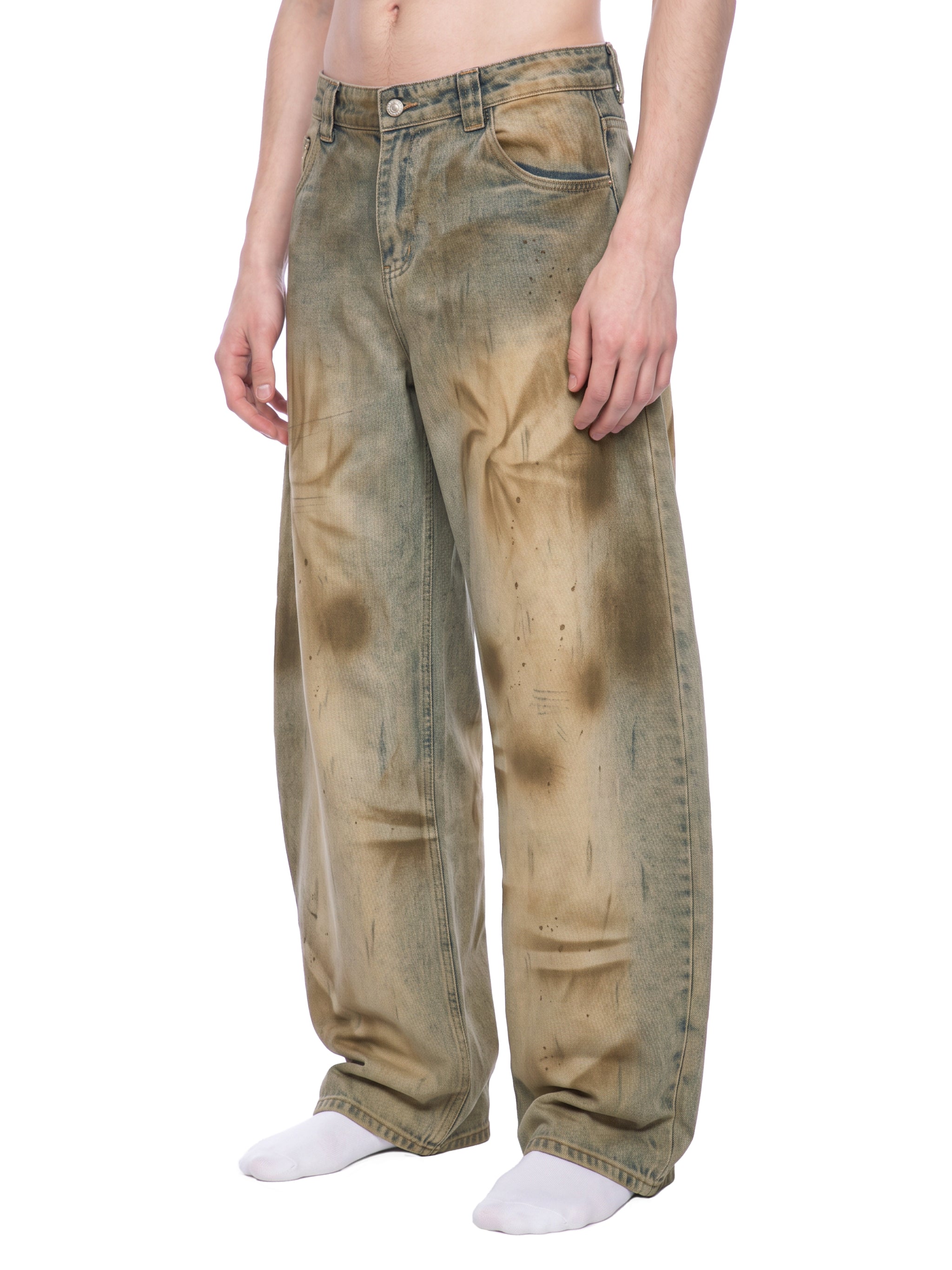 KINGDOM STANDARD Men’s Vintage Wash Barrel Leg Jeans